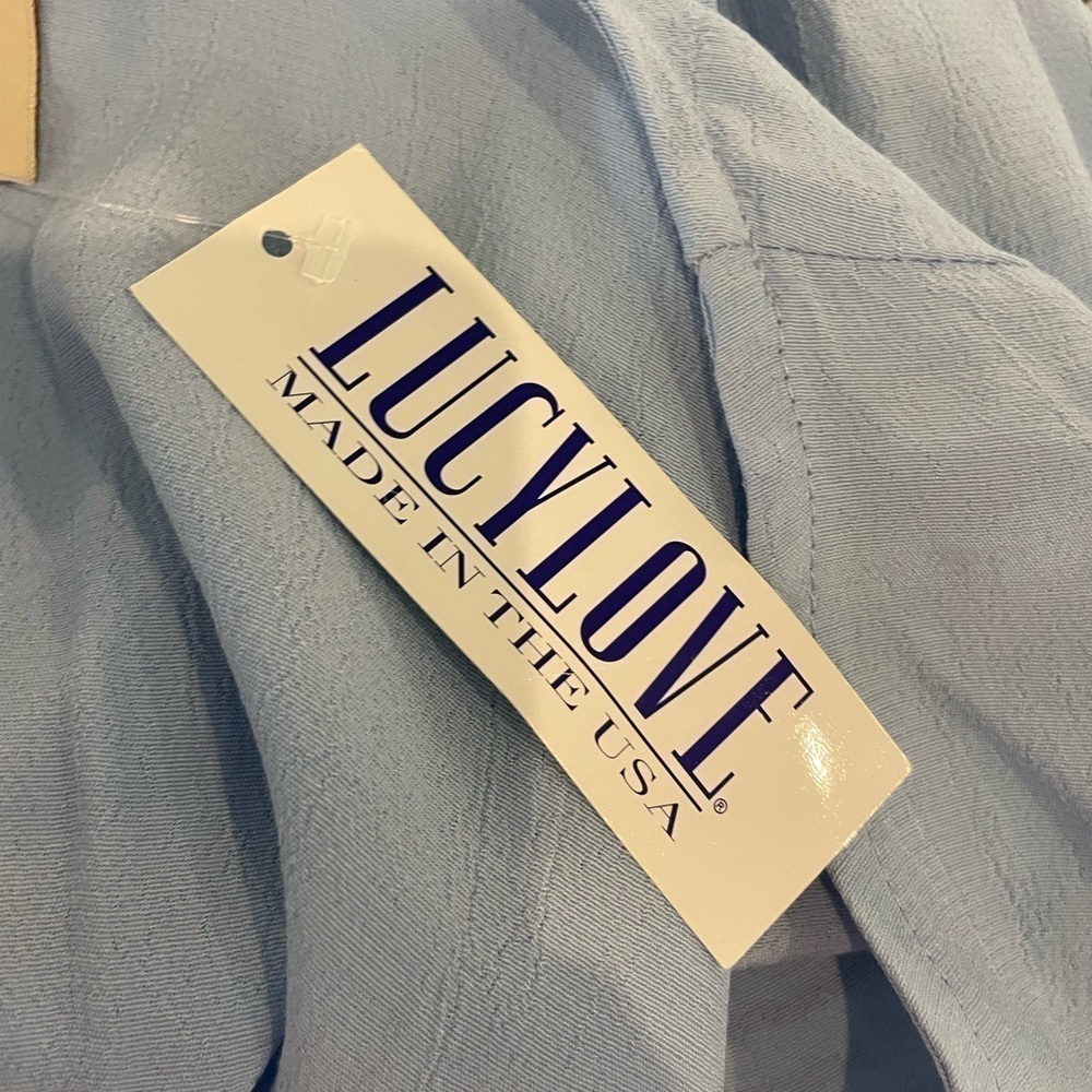 Lucy Love Enchanted Ice Blue Bell Sleeve Crop Top - Picture 4 of 7